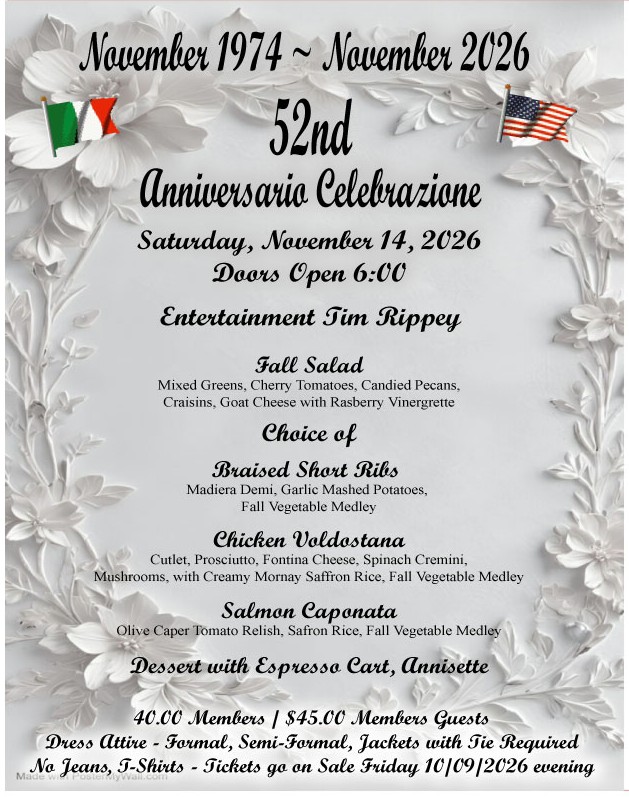 52nd Anniversario Celebrazione